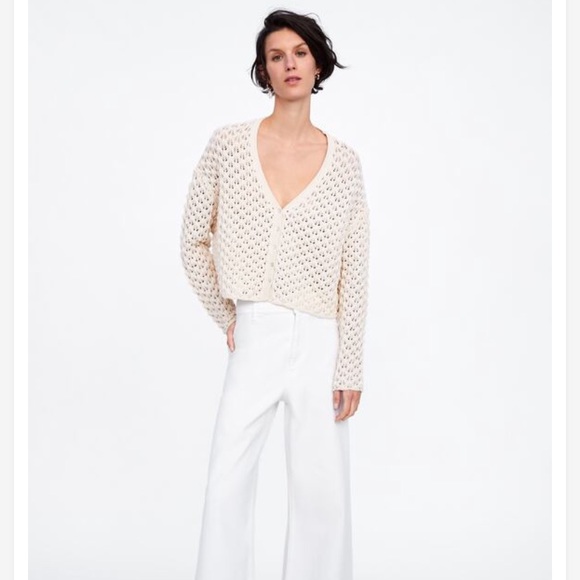 Zara Crochet Knit Cardigan - Picture 1 of 13